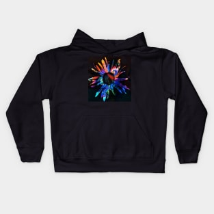 Abstract Rainbow Daisy Kids Hoodie